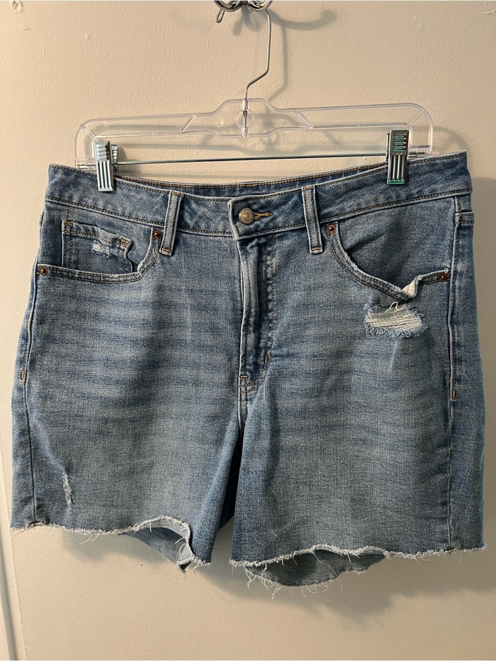 Old Navy Light Blue Distressed Denim Cutoff Shorts